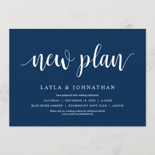 Invitación Nuestro nuevo plan de boda Cambiar la fecha