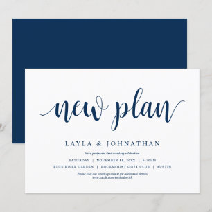 Invitación Nuestro nuevo plan de boda Cambiar la fecha