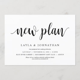 Invitación Nuestro nuevo plan de boda Cambiar la fecha