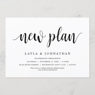 Invitación Nuestro nuevo plan de boda Cambiar la fecha