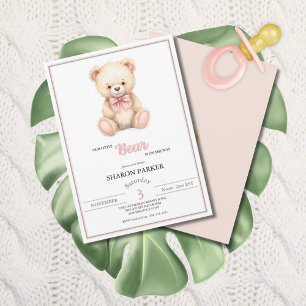 Invitación Nuestro Osito en Camino Fiesta de Baby Shower de P
