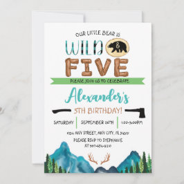 Invitación Nuestro Osito es Salvaje & Cumple Cinco