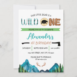 Invitación Nuestro Osito es un Cumpleaños Salvaje