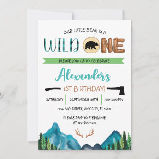 Invitación Nuestro Osito es un Cumpleaños Salvaje