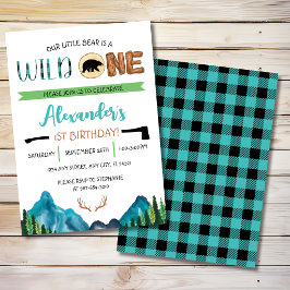 Invitación Nuestro Osito es un Cumpleaños Salvaje
