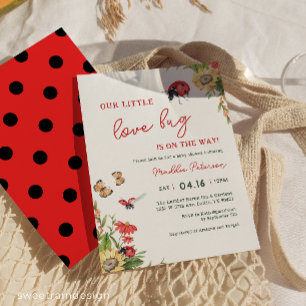 Invitación Nuestro Pequeño Amor Dama Bug Niña Baby Shower