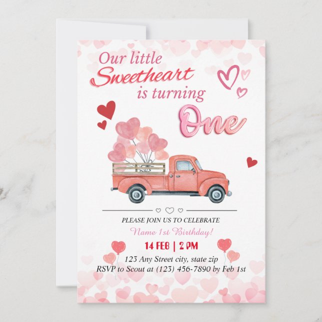 Invitación Nuestro pequeño amor se está volviendo uno (Anverso)