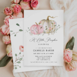 Invitación Nuestro pequeño Baby Shower Chica de calabaza