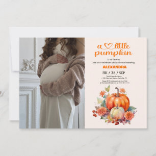 Invitación Nuestro pequeño Baby Shower Chica de calabaza