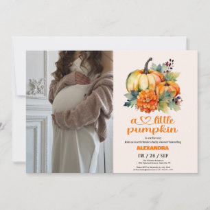 Invitación Nuestro pequeño Baby Shower Chica de calabaza