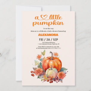 Invitación Nuestro pequeño Baby Shower Chica de calabaza