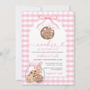 Invitación Nuestro Pequeño Baby Shower Cookie En Jar Pink Gin