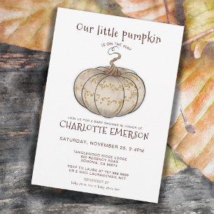 Invitación Nuestro pequeño Baby Shower de calabaza