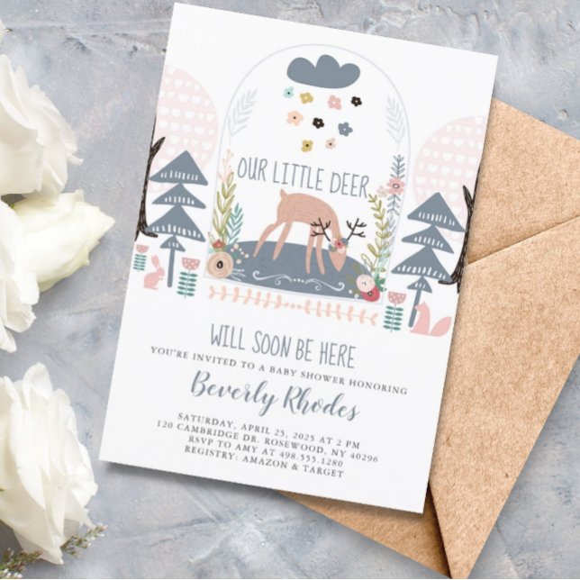 Invitación Nuestro pequeño Baby Shower de ciervos (Subido por el creador)