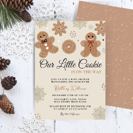 Invitación Nuestro pequeño Baby Shower de Navidades de cookie