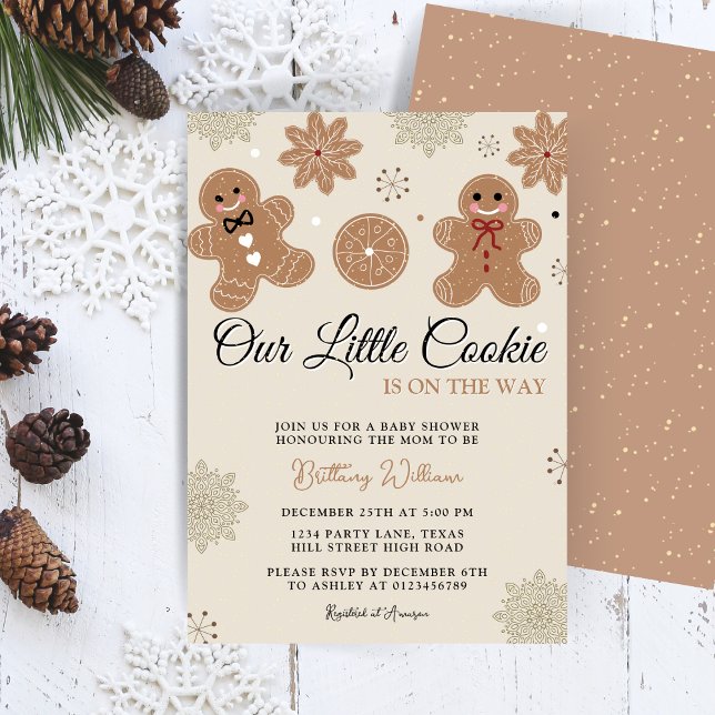 Invitación Nuestro pequeño Baby Shower de Navidades de cookie (Subido por el creador)