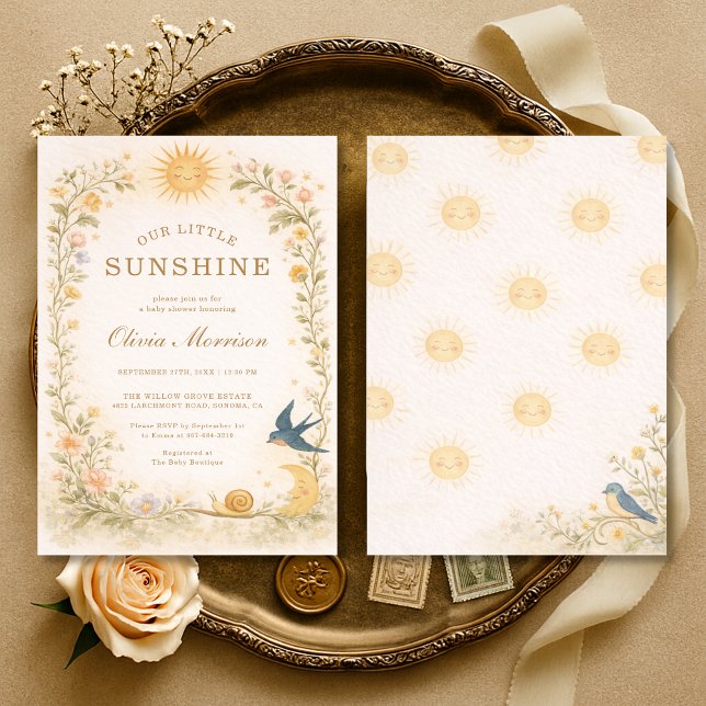 Invitación Nuestro pequeño baby shower de Sunshine (Subido por el creador)