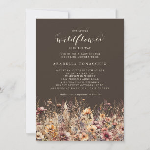 Invitación Nuestro pequeño Baby Shower floral de flor silvest