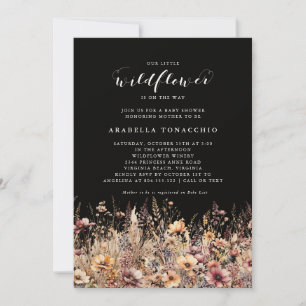 Invitación Nuestro pequeño Baby Shower floral de flor silvest