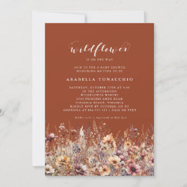 Invitación Nuestro pequeño Baby Shower floral de flor silvest