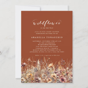 Invitación Nuestro pequeño Baby Shower floral de flor silvest
