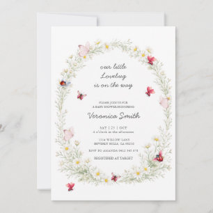 Invitación Nuestro Pequeño Bicho del Amor Daisy Floral Baby S