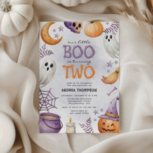 Invitación Nuestro pequeño Boo cumple dos años en Halloween