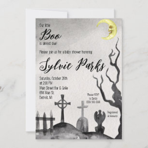 Invitación Nuestro pequeño BOO es casi el Debido Graveyard Ba