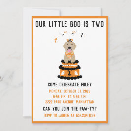 Invitación Nuestro Pequeño Boo Es Dos Fiestas De Cumpleaños D
