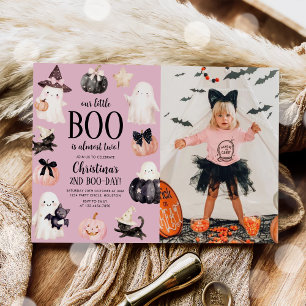 Invitación Nuestro pequeño Boo Halloween 2º cumpleaños foto F