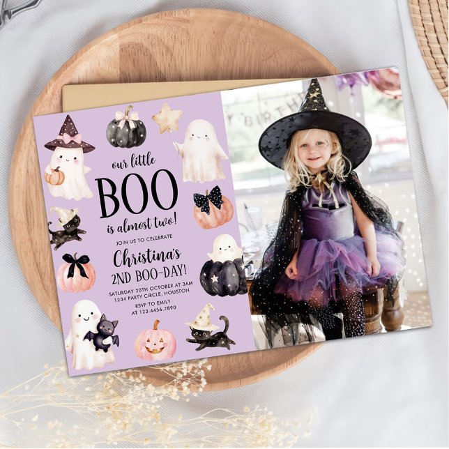 Invitación Nuestro pequeño Boo Halloween 2º cumpleaños foto F (Subido por el creador)