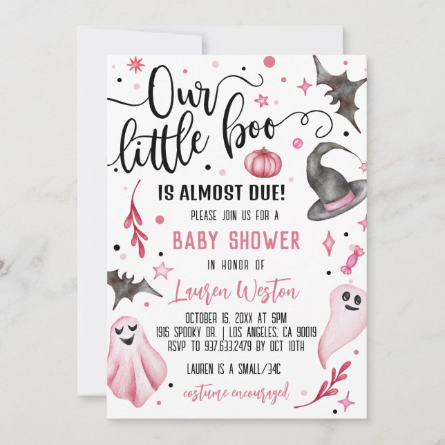 Invitación Nuestro pequeño Boo Halloween Baby Shower (Anverso)