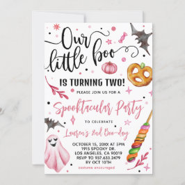 Invitación Nuestro pequeño Boo Halloween segundo cumpleaños