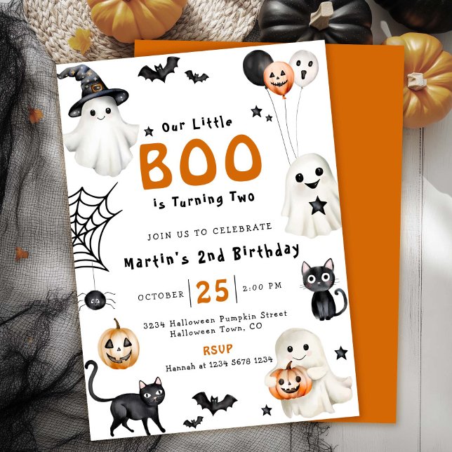 Invitación Nuestro pequeño BOO lindo Fantasma de Halloween 2º (Subido por el creador)