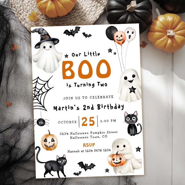 Invitación Nuestro pequeño BOO lindo Halloween tema de segund (Subido por el creador)