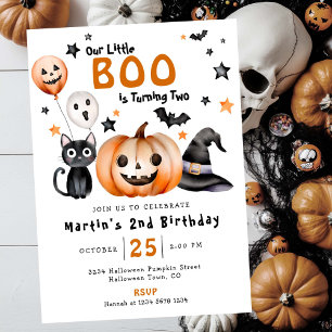 Invitación Nuestro pequeño BOO lindo Halloween tema de segund