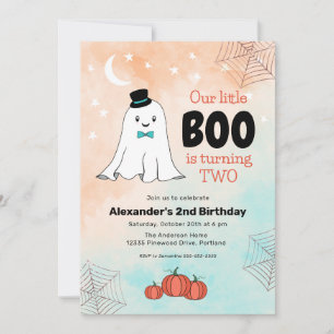 Invitación Nuestro Pequeño Boo Tocó Fantasma Con El Segundo C