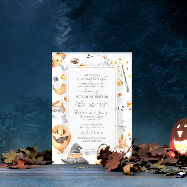 Invitación ¡Nuestro Pequeño Boo! | Watercolor Halloween Baby  (Subido por el creador)