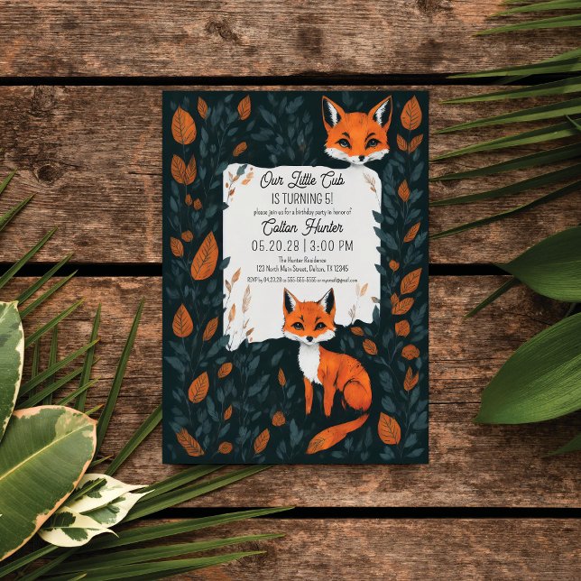 Invitación Nuestro pequeño bosque de Naranjas Fox Cub sale de (Subido por el creador)