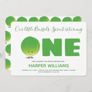 Invitación Nuestro pequeño brote de Bruselas cumple un cumple