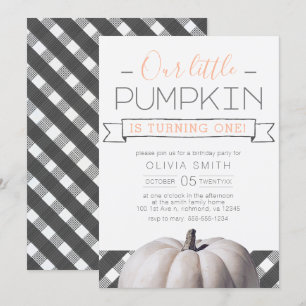 Invitación Nuestro pequeño búfalo de calabaza tocado Primer c