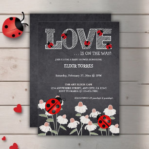 Invitación Nuestro Pequeño Bug De Amor Chalkboard Baby Shower