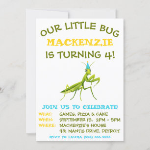 Invitación Nuestro Pequeño Burro, Orando A Mantis, Fiesta De 
