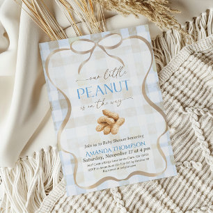 Invitación Nuestro pequeño cacahuete Niño Azul Baby Shower de