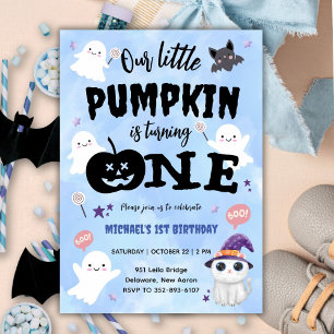 Invitación Nuestro Pequeño Calabacín Cumpleaños de Hallowee