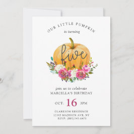 Invitación Nuestro pequeño calabaza 5 cumpleaños