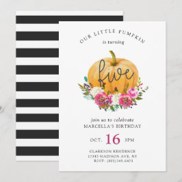 Invitación Nuestro pequeño calabaza 5 cumpleaños