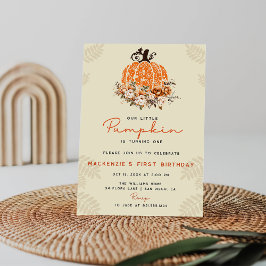 Invitación Nuestro pequeño calabaza otoño otoño floral primer