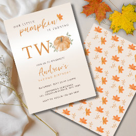 Invitación Nuestro pequeño calabaza Otoño Otoño Segundo Cumpl