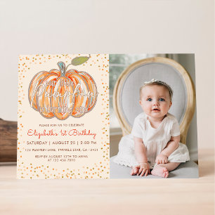 Invitación Nuestro pequeño calabaza primer cumpleaños